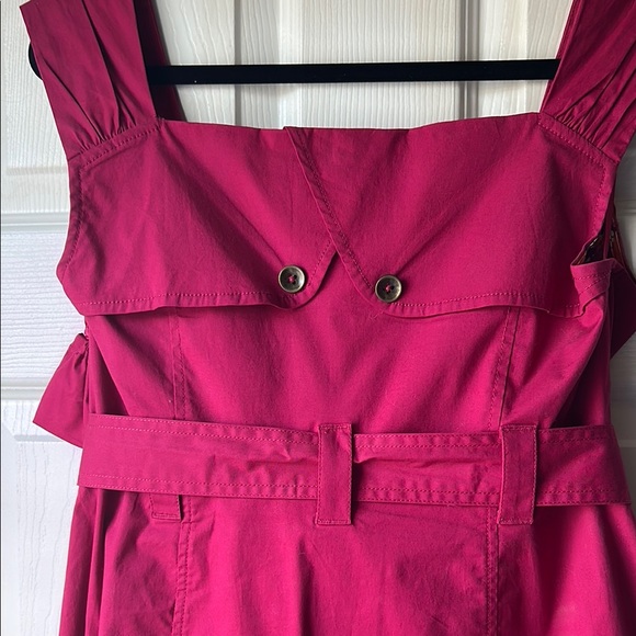 Anthropologie Maeve Fuchsia Trench Coat Dress - Picture 7 of 9